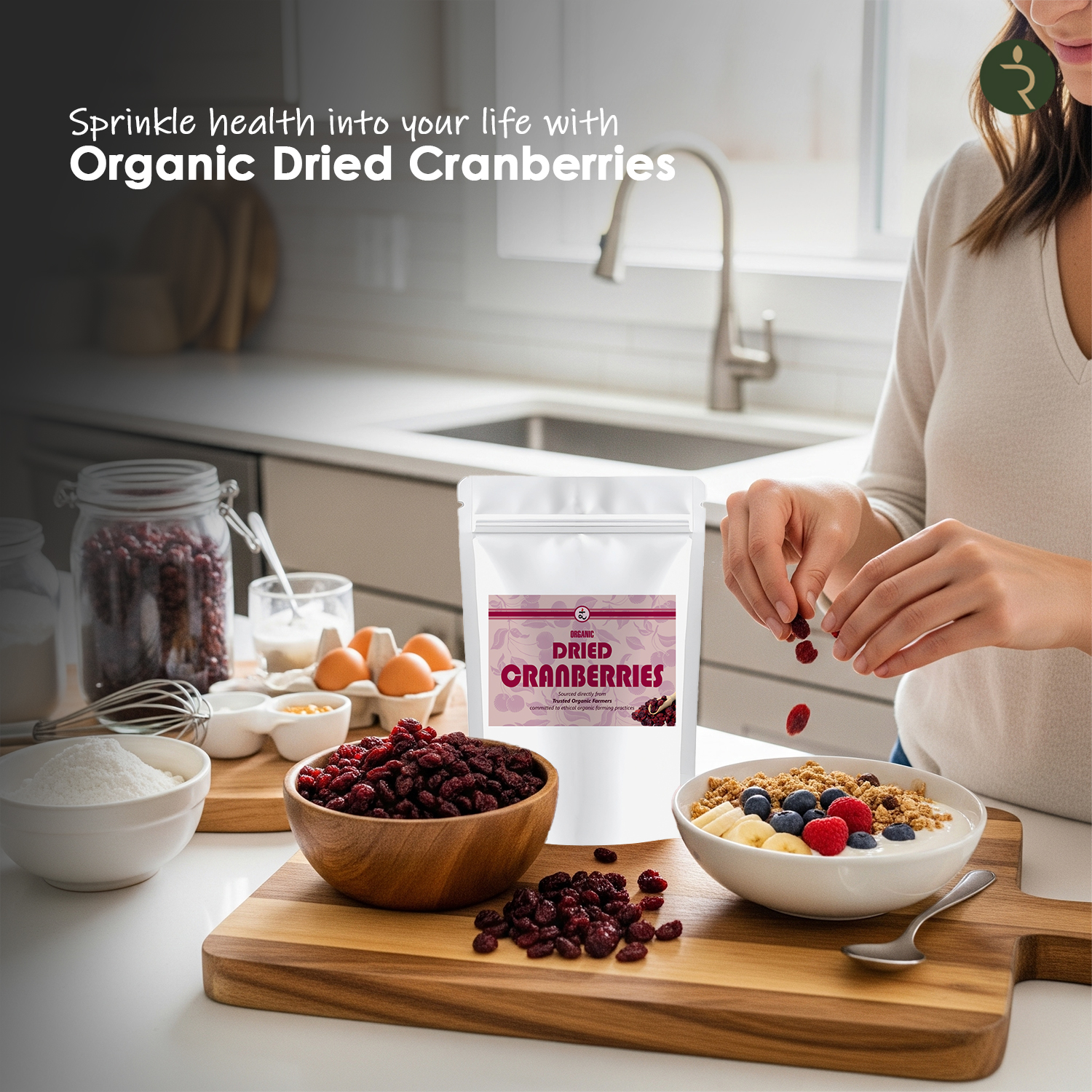 Organic Dried Cranberries 250g