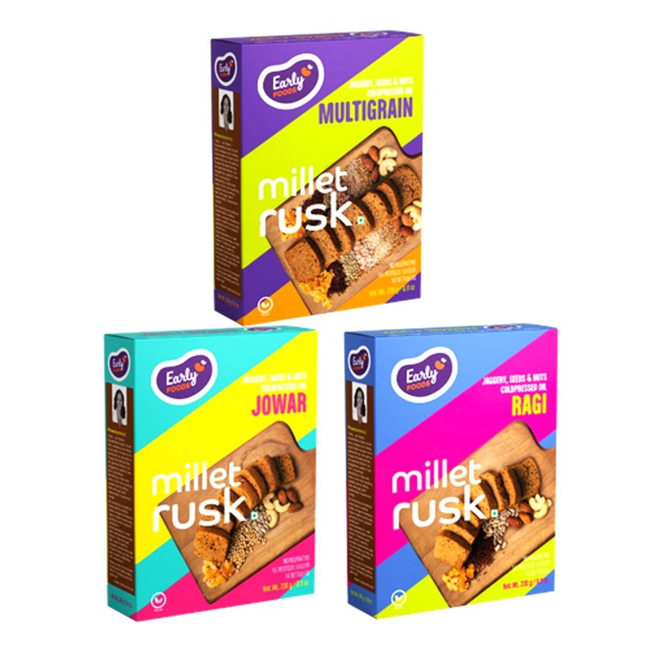 Millet Rusk Combo (Pack of 1 x 163g  &  2 x 270g )