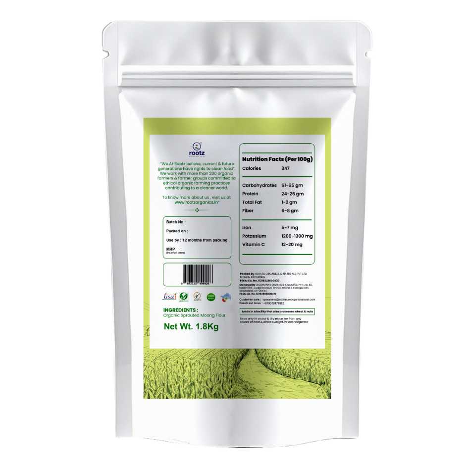 Organic Sprouted Moong flour 1.8KG
