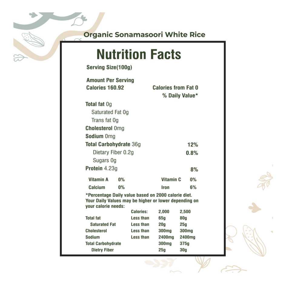 Organic Sonamasoori White Rice 18kg