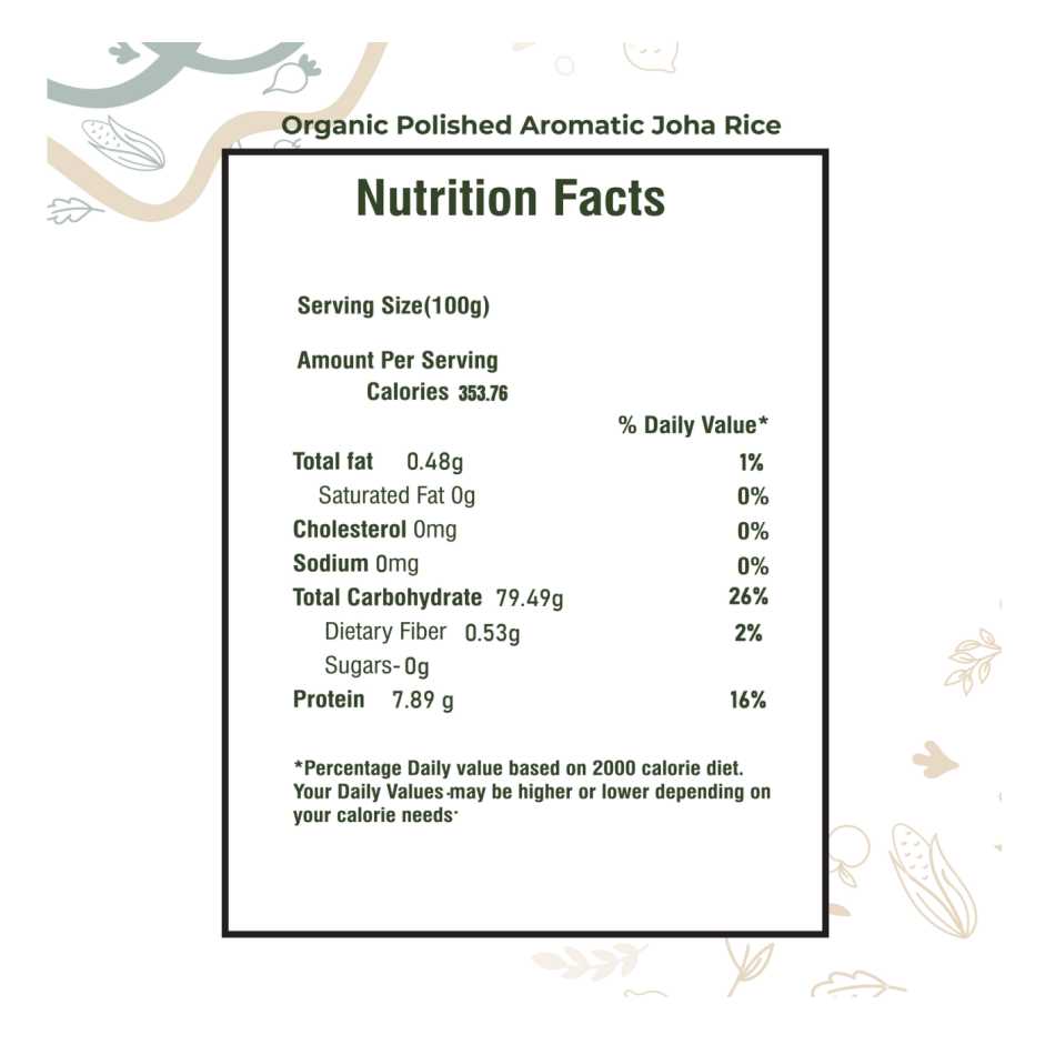 Organic Polished Aromatic Joha Rice 18kg -Light, Fragrant Grain for Easy Digestion & Premium Taste | Gentle on Gut, Aromatic & Easy to Cook