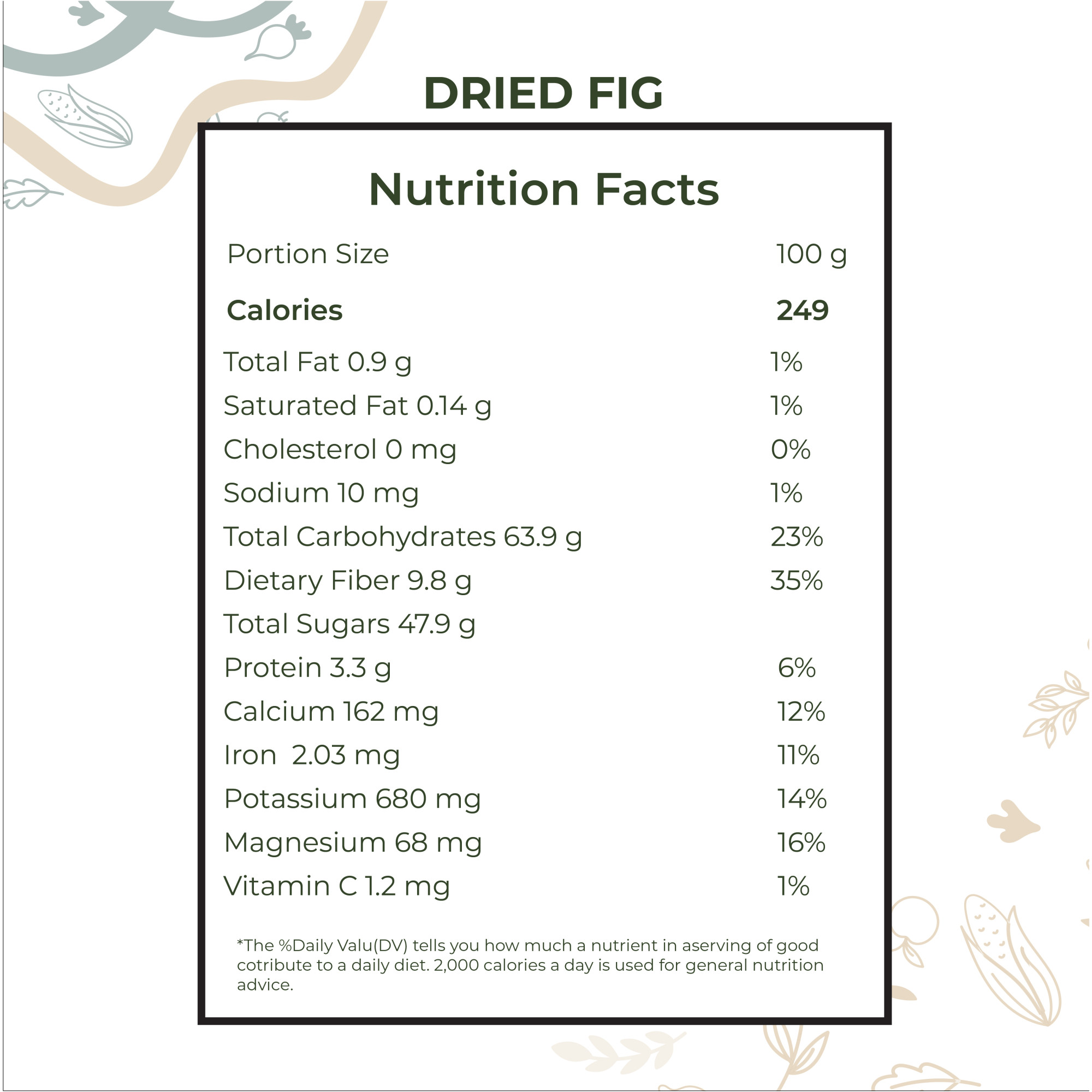 Organic Dried Anjeer(Figs) 250gm