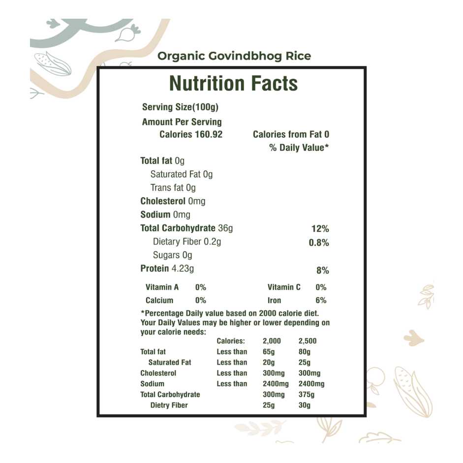 Organic Govindbhog Rice 9 kg-Pure Aromatic Small-Grain Premium Rice | Natural Fragrance, Easy to Digest & Free from Artificial Additives