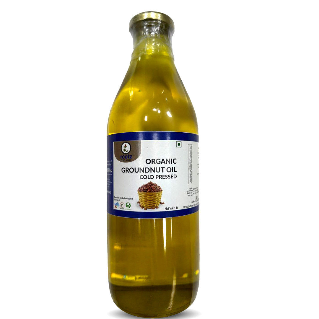 Organic Cold Pressed Groundnut Oil 1 Ltr – Pure Wood-Pressed,Healthy Cooking Oil Rich in Vitamin E & Good Fats