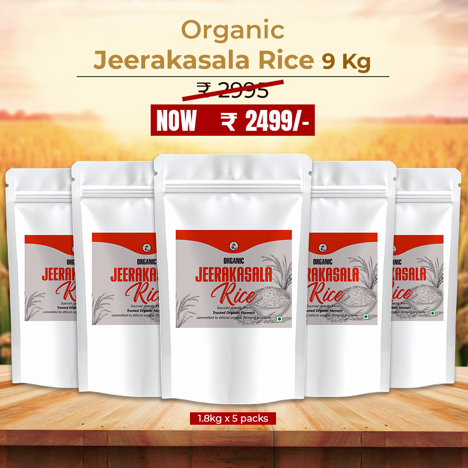 Organic Jeerakasala Rice 9kg