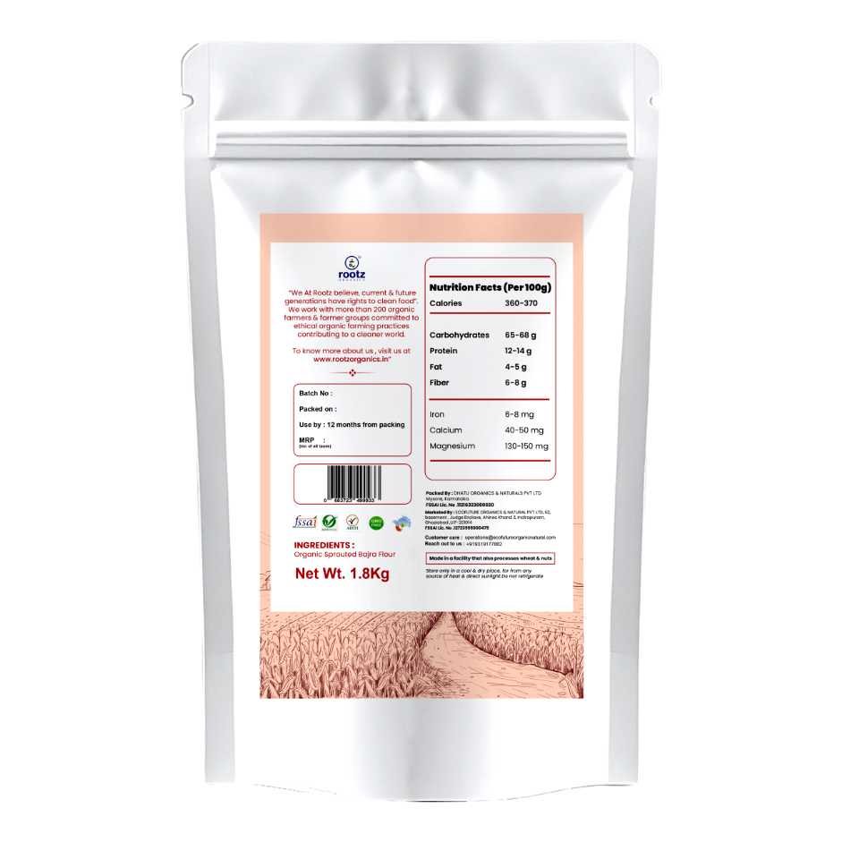 Organic Sprouted Bajra Flour 1.8KG