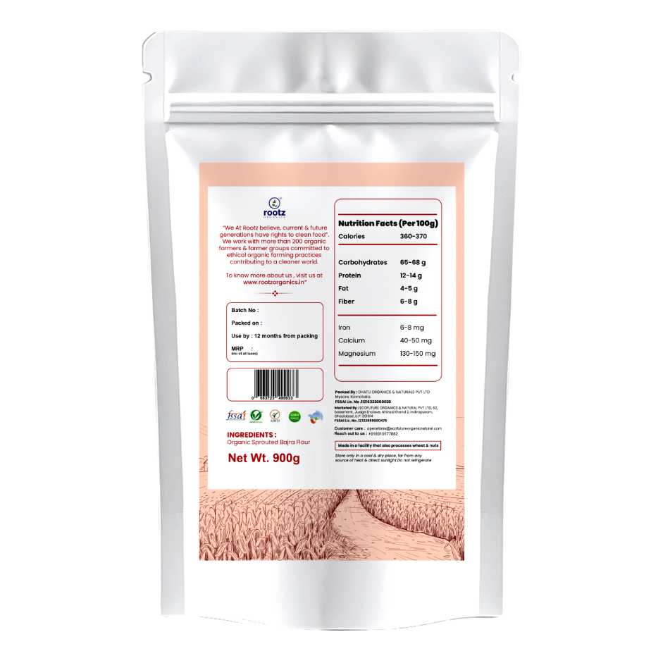 Organic Sprouted Bajra Flour 900G