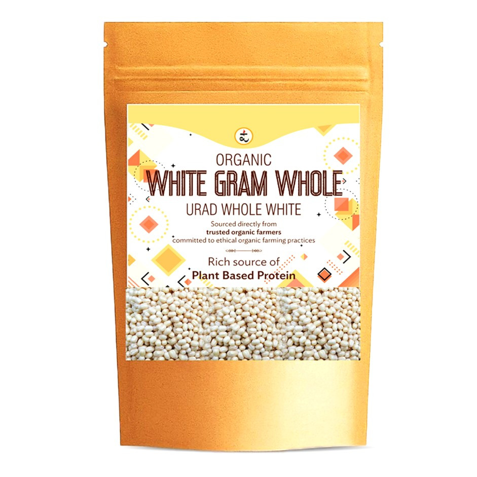 Organic White Gram Whole (Urad Whole White) 500g