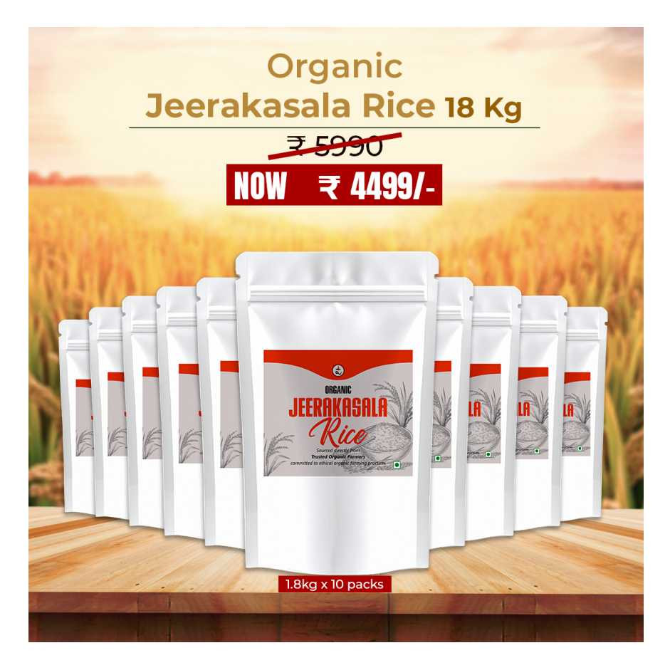 Organic Jeerakasala Rice 18kg
