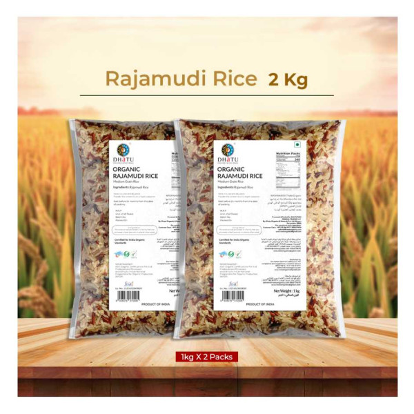 Image of Rajamudi Rice   2kg  – Rustic, Unpolished, Fibre-Rich Rice for Constipation Relief & Better Gut Health