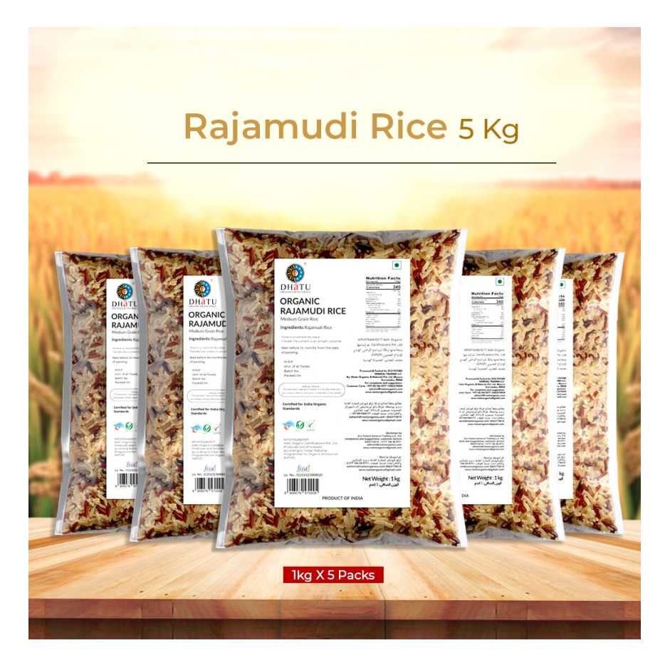 Rajamudi Rice 5kg - Rustic, Unpolished, Fibre-Rich Rice for Constipation Relief & Better Gut Health