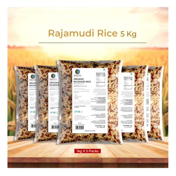 Image of Rajamudi Rice  5kg - Rustic, Unpolished, Fibre-Rich Rice for Constipation Relief & Better Gut Health