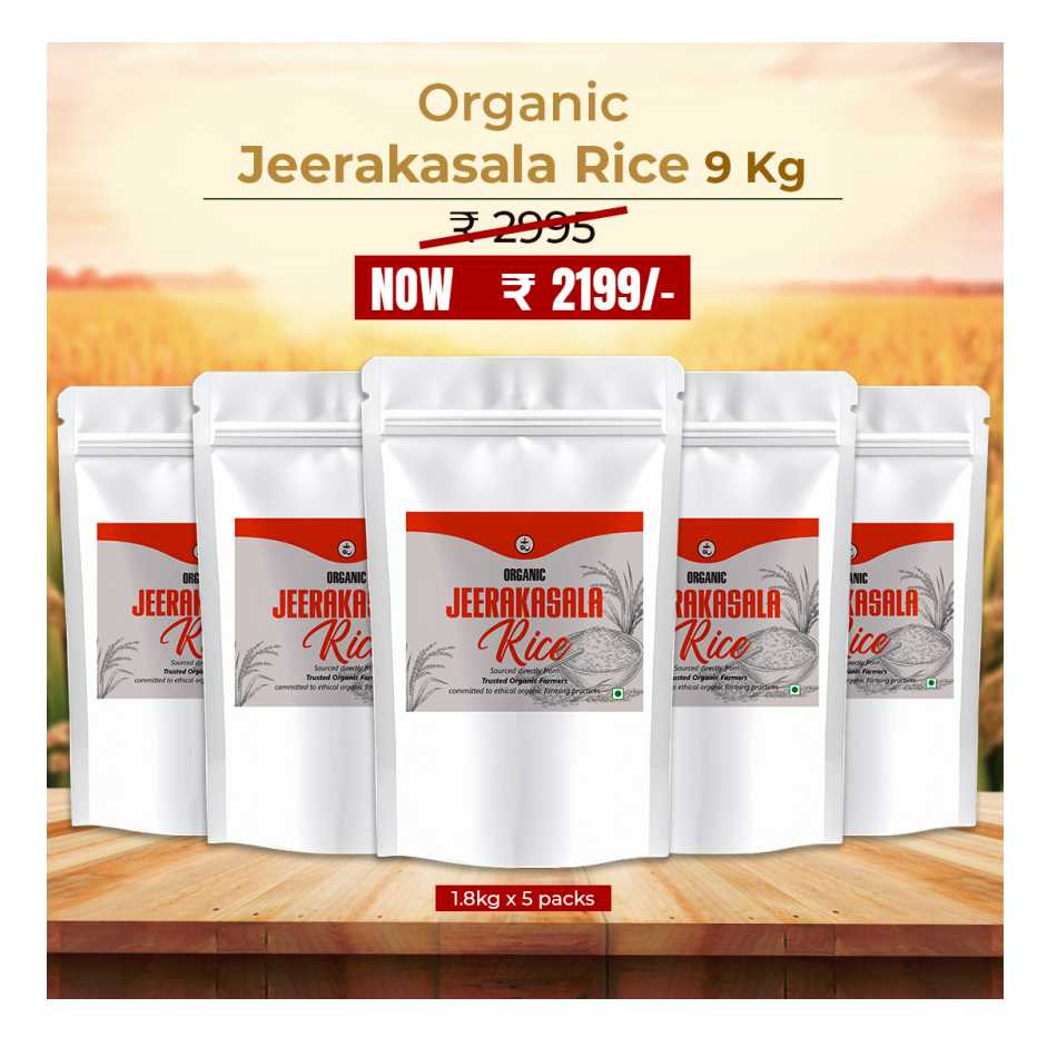 Organic Jeerakasala Rice 9kg