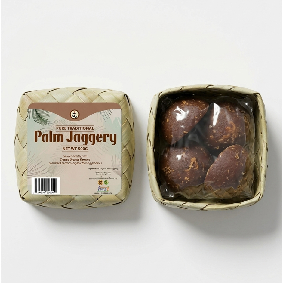 Palm Jaggery 500g – Organically Grown South Indian Palm Sugar | Natural Sweetener for Immunity & Digestion