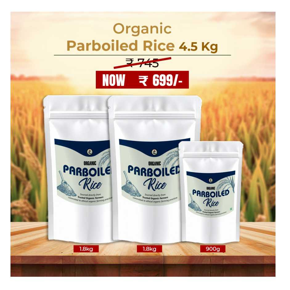 Parboiled Rice 4.5 kg- Gentle on Digestion, Relieves Acidity & Supports Balanced Gut Health | Fluffy, Nutrient-Rich & Energy Sustaining