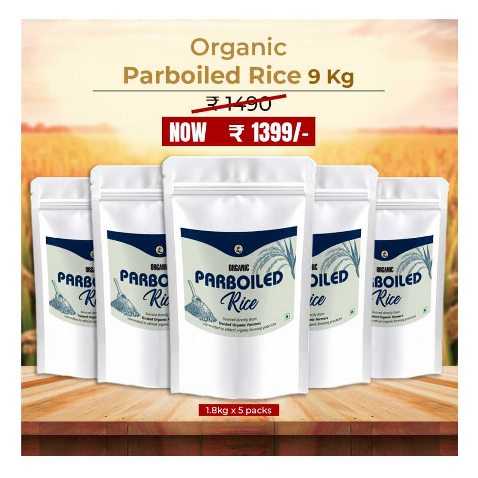 Parboiled Rice 9kg - Gentle on Digestion, Relieves Acidity & Supports Balanced Gut Health | Fluffy, Nutrient-Rich & Energy Sustaining