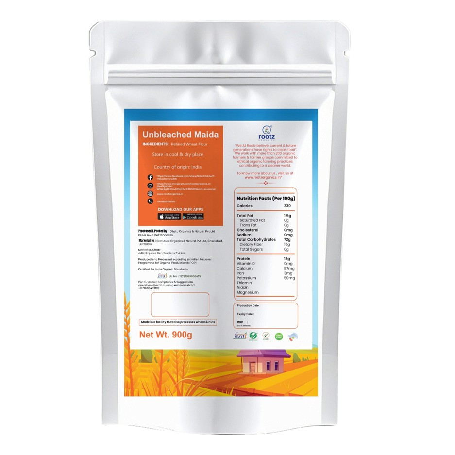 Organic Unbleached Maida 500g