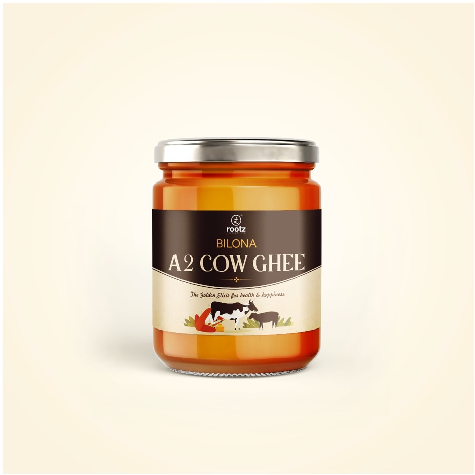 Bilona Desi Cow Ghee -A2 Cow Ghee- 500ml | Nutrient-Dense Golden Goodness for Immunity, Digestion & Joint Strength (Traditional Method, Rich Aroma)