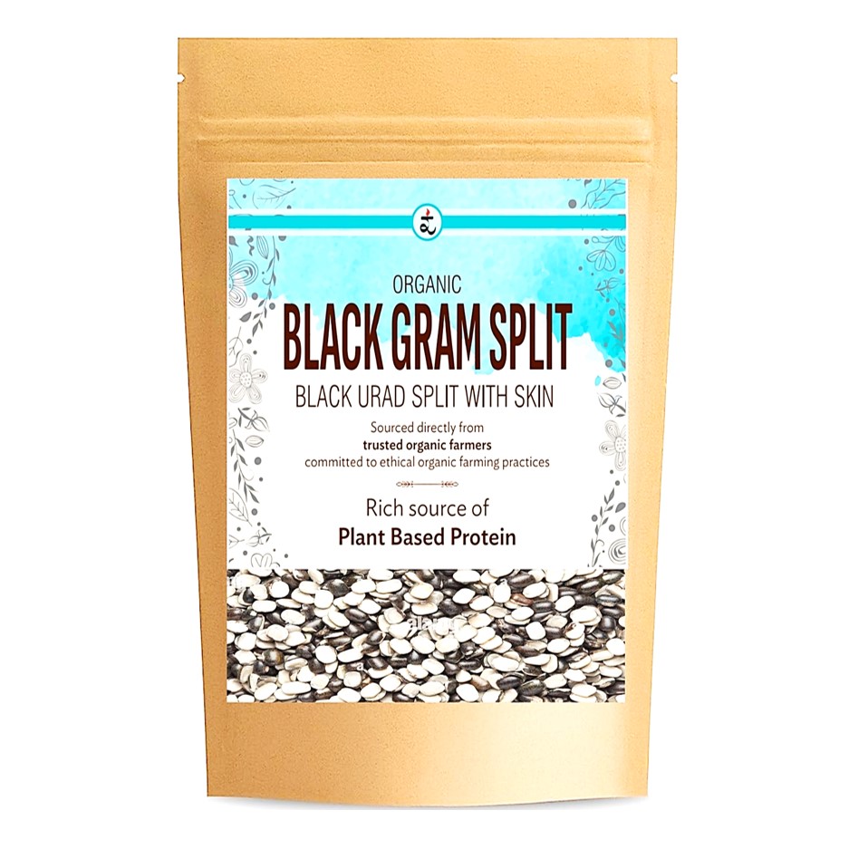 Organic Black Gram Split (Black Urad Split With Skin) 500g