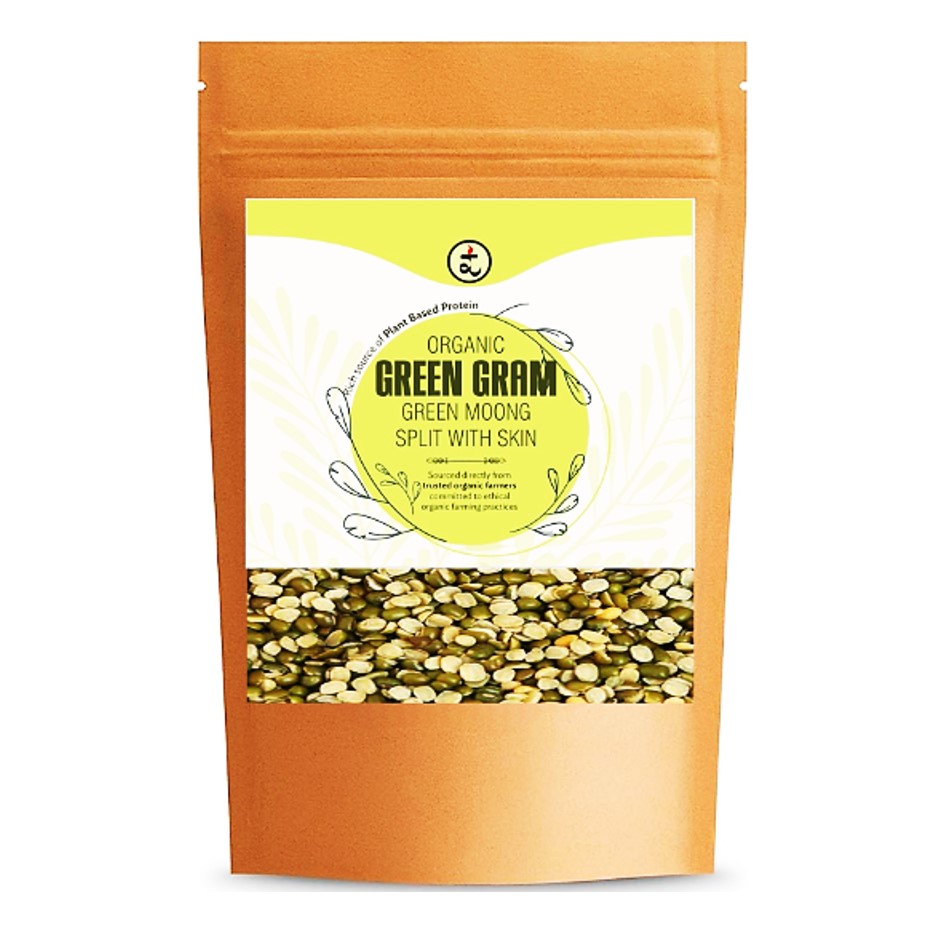 Organic Green Moong split with skin 500g