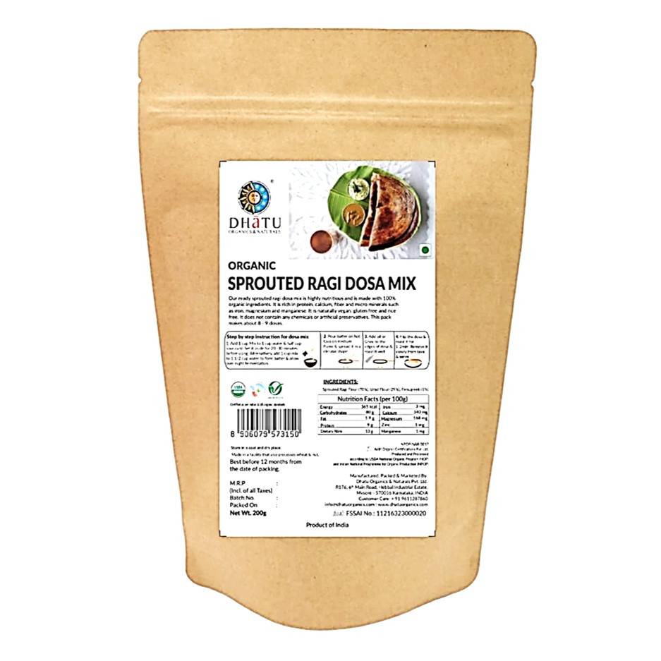 Organic Sprouted Ragi Dosa Mix 200g
