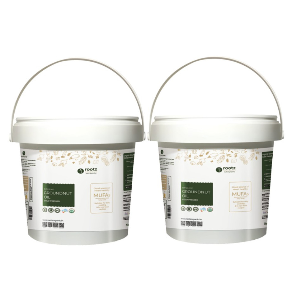 Cold Pressed Groundnut Oil  2.5Ltr  (Pack of 2)– Pure Wood-Pressed,Healthy Cooking Oil Rich in Vitamin E & Good Fats