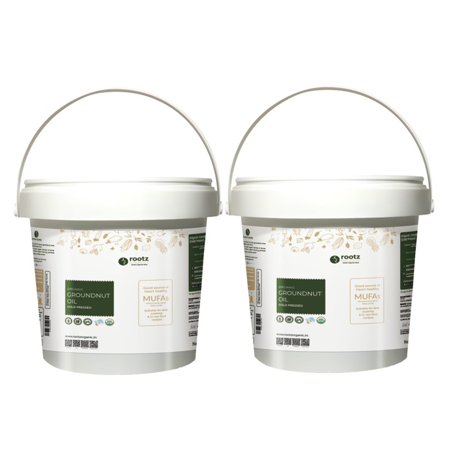 Cold Pressed Groundnut Oil 2.5Ltr (Pack of 4)–  Pure Wood-Pressed,Healthy Cooking Oil Rich in Vitamin E & Good Fats