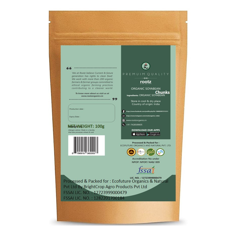 Organic Soyabean Chunks 100g