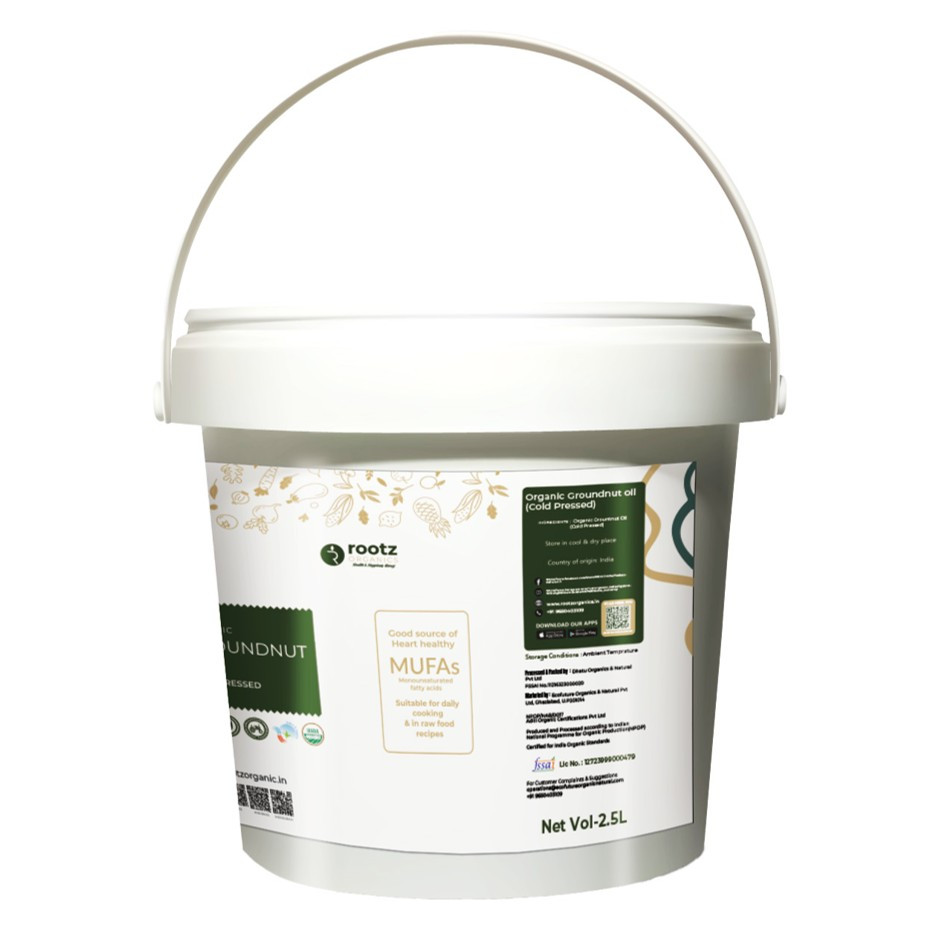 Cold Pressed Groundnut Oil 2.5Ltr (Pack of 4)–  Pure Wood-Pressed,Healthy Cooking Oil Rich in Vitamin E & Good Fats