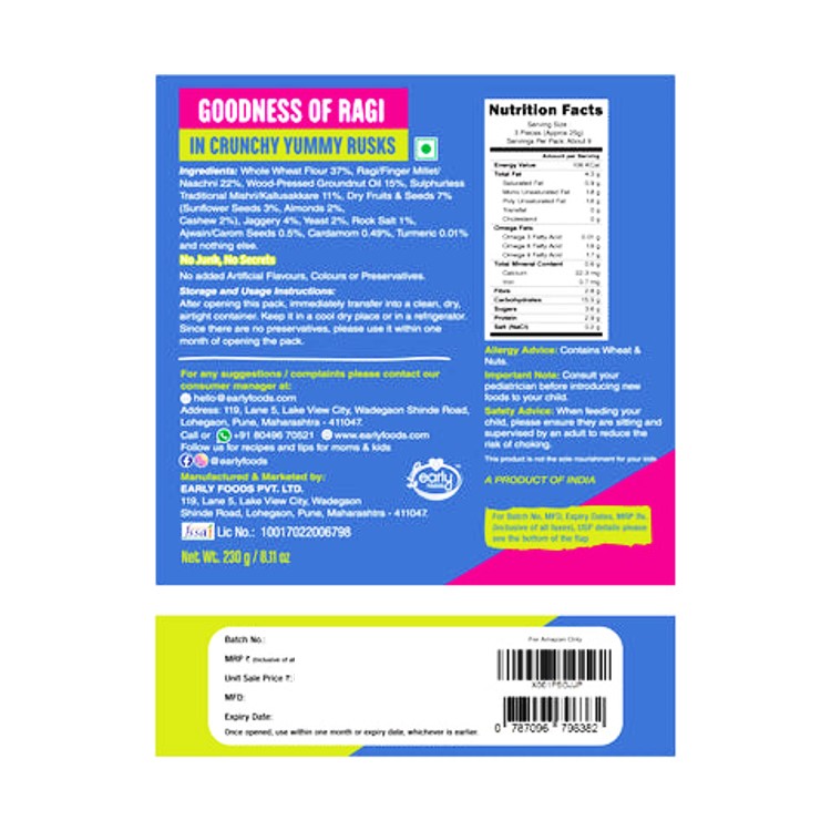 Millet Rusk Combo (Pack of 1 x 163g & 2 x 270g )