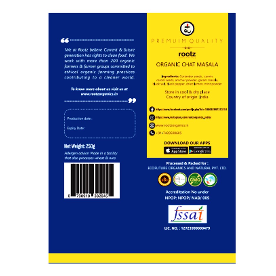 Organic Chat Masala 250g