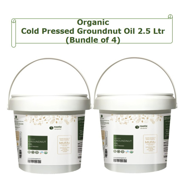 Image of Cold Pressed Groundnut Oil 2.5Ltr (Pack of 4)–  Pure Wood-Pressed,Healthy Cooking Oil Rich in Vitamin E &amp; Good Fats