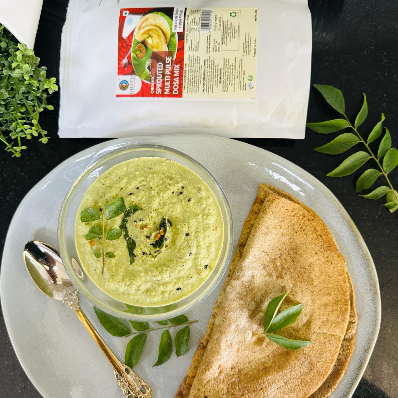 Organic Sprouted Multi Pulse Dosa Mix 200g - Rich in Protein and Fiber