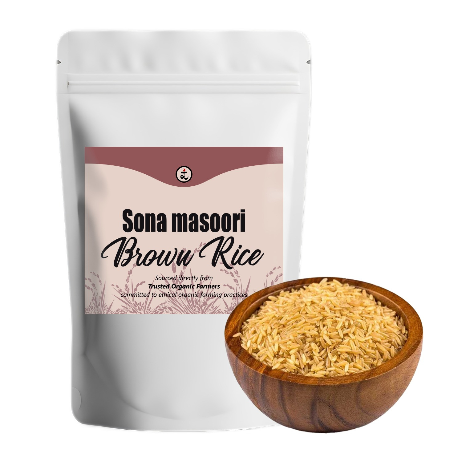 Organic Handpounded Sonamasoori Brown Rice 1.8KG