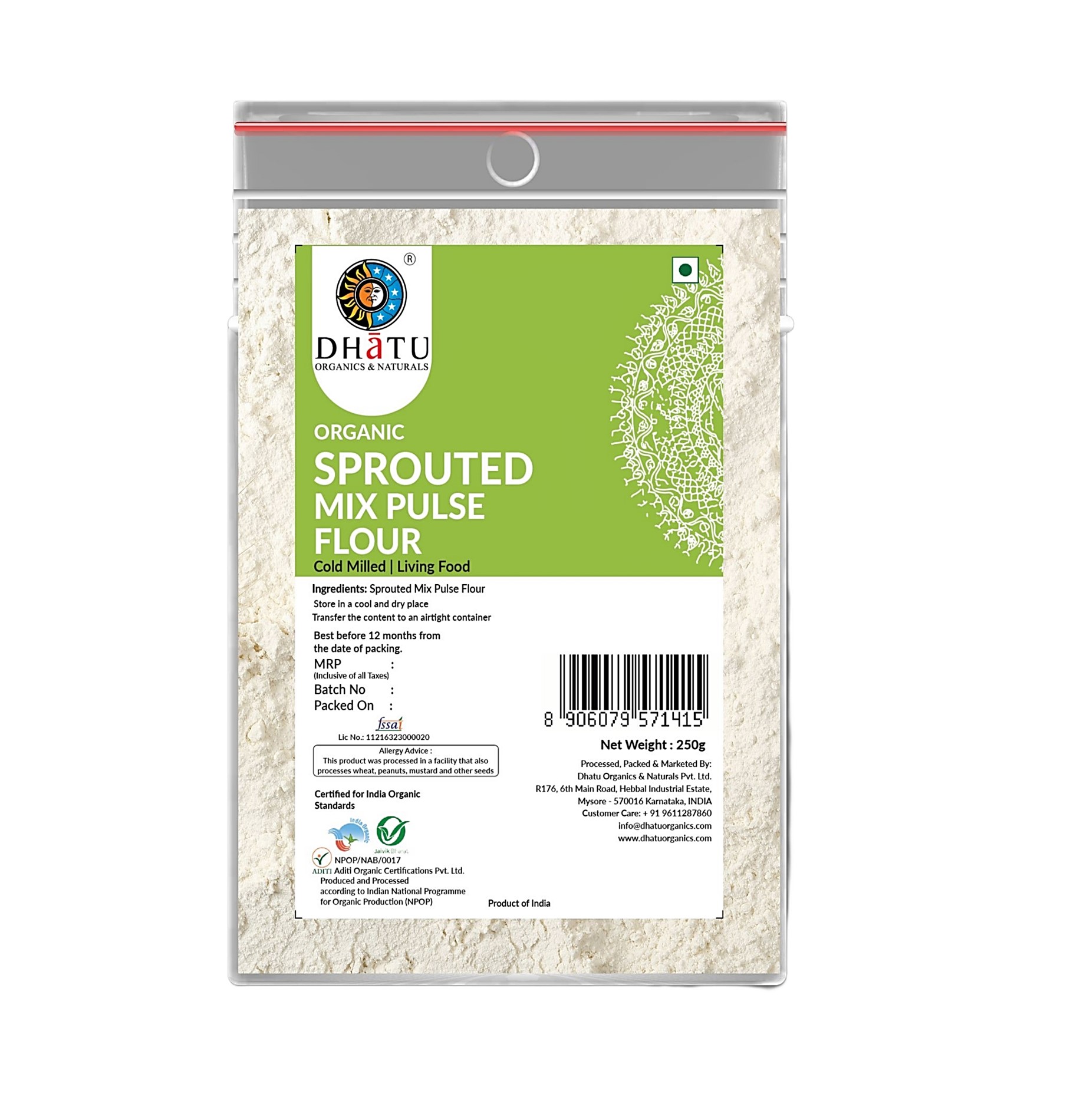 Organic Sprouted Mix Pulse Flour 250g
