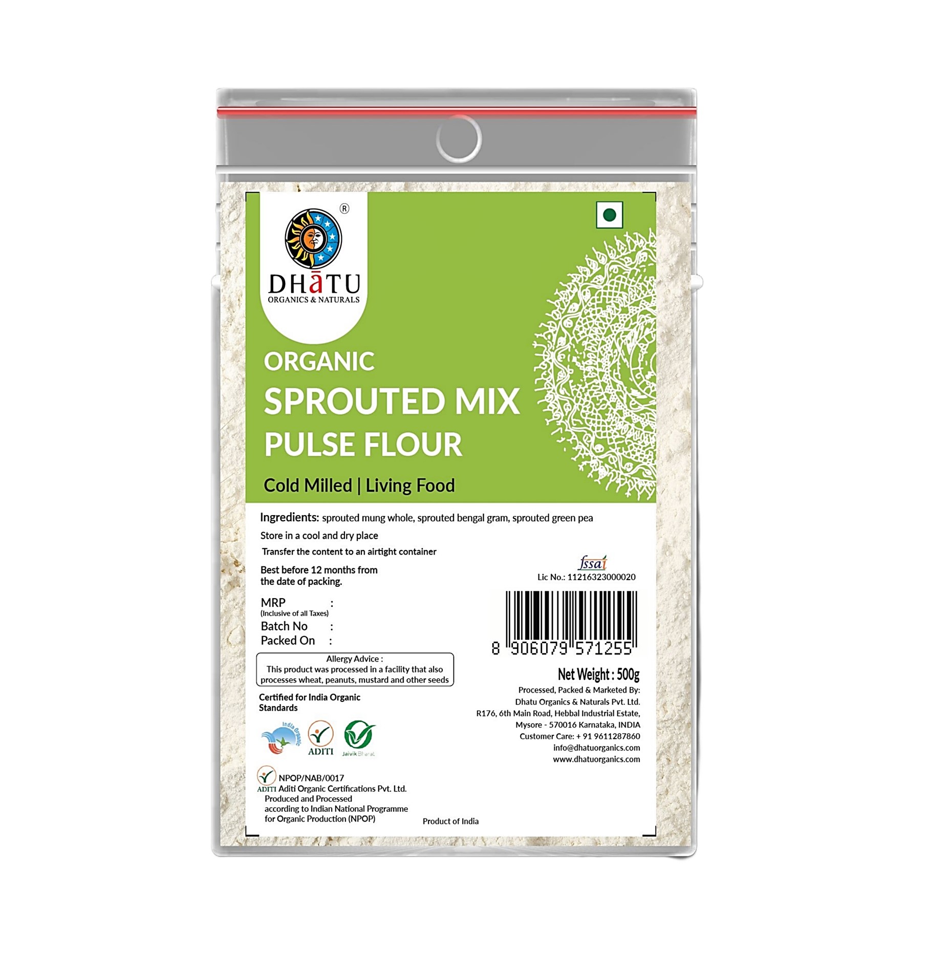 Organic Sprouted Mix Pulse Flour 500g
