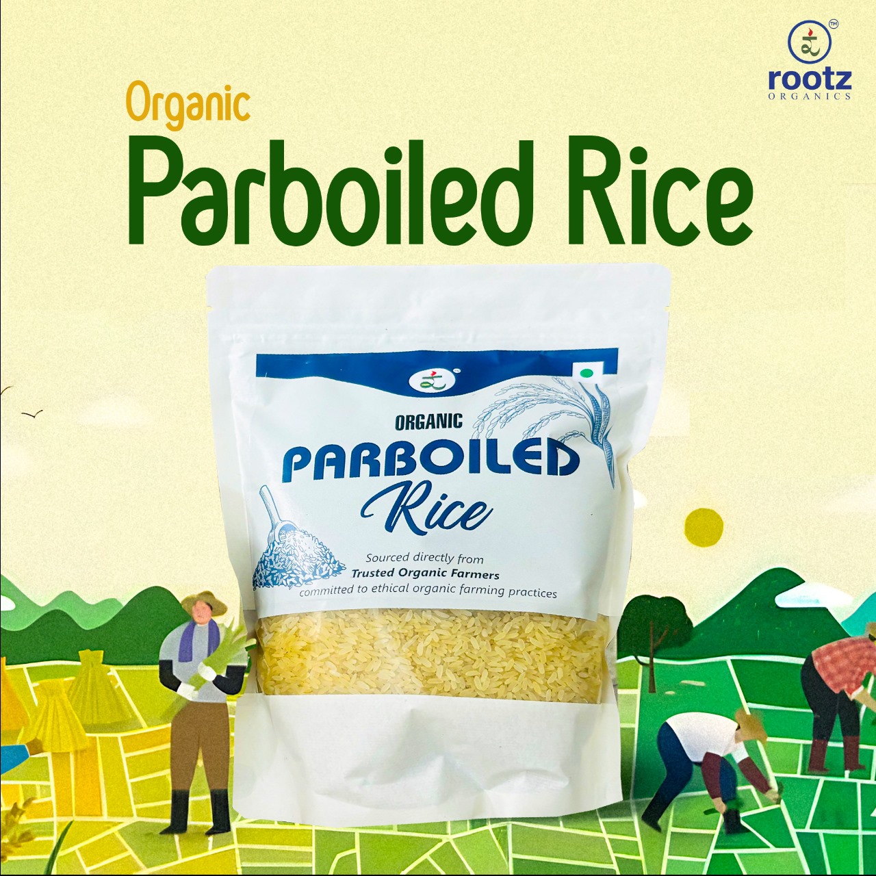 Organic Parboiled Rice 900g - Gentle on Digestion, Relieves Acidity & Supports Balanced Gut Health | Fluffy, Nutrient-Rich & Energy Sustaining