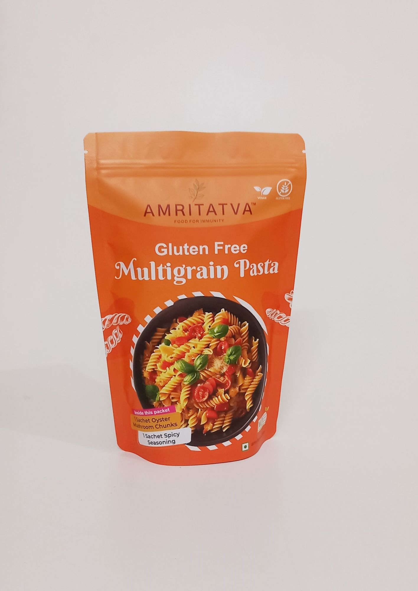 Amritatva Gluten-Free Multigrain Pasta with Spicy Seasoning and Oyster Mushroom Chunks 200gm by Rootz Organics