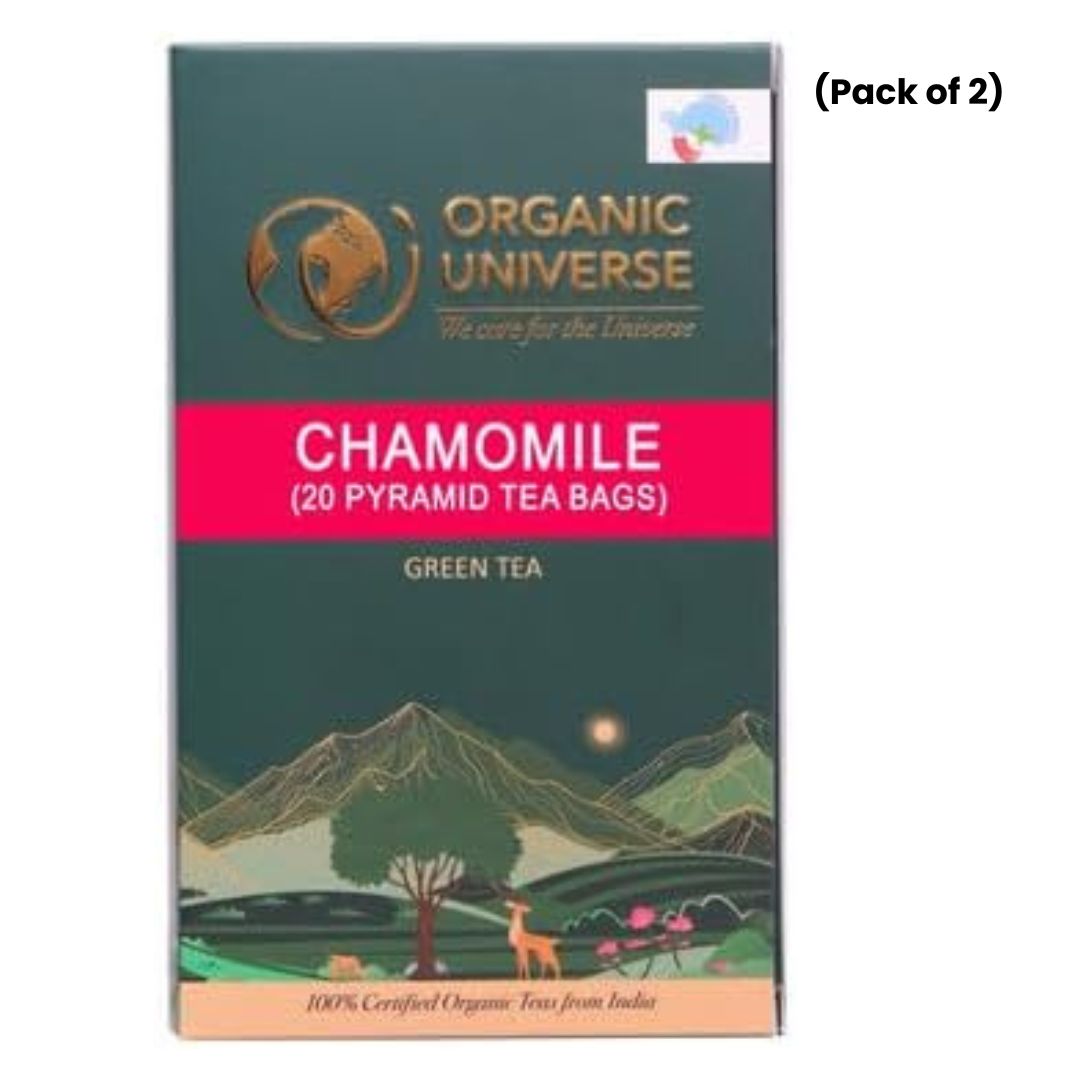 Chamomile Green Tea(20 pyramid tea bags) Pack of 2