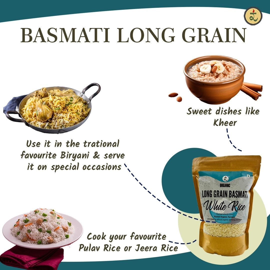 Organic White Basmati Rice (Long Grain) 1kg