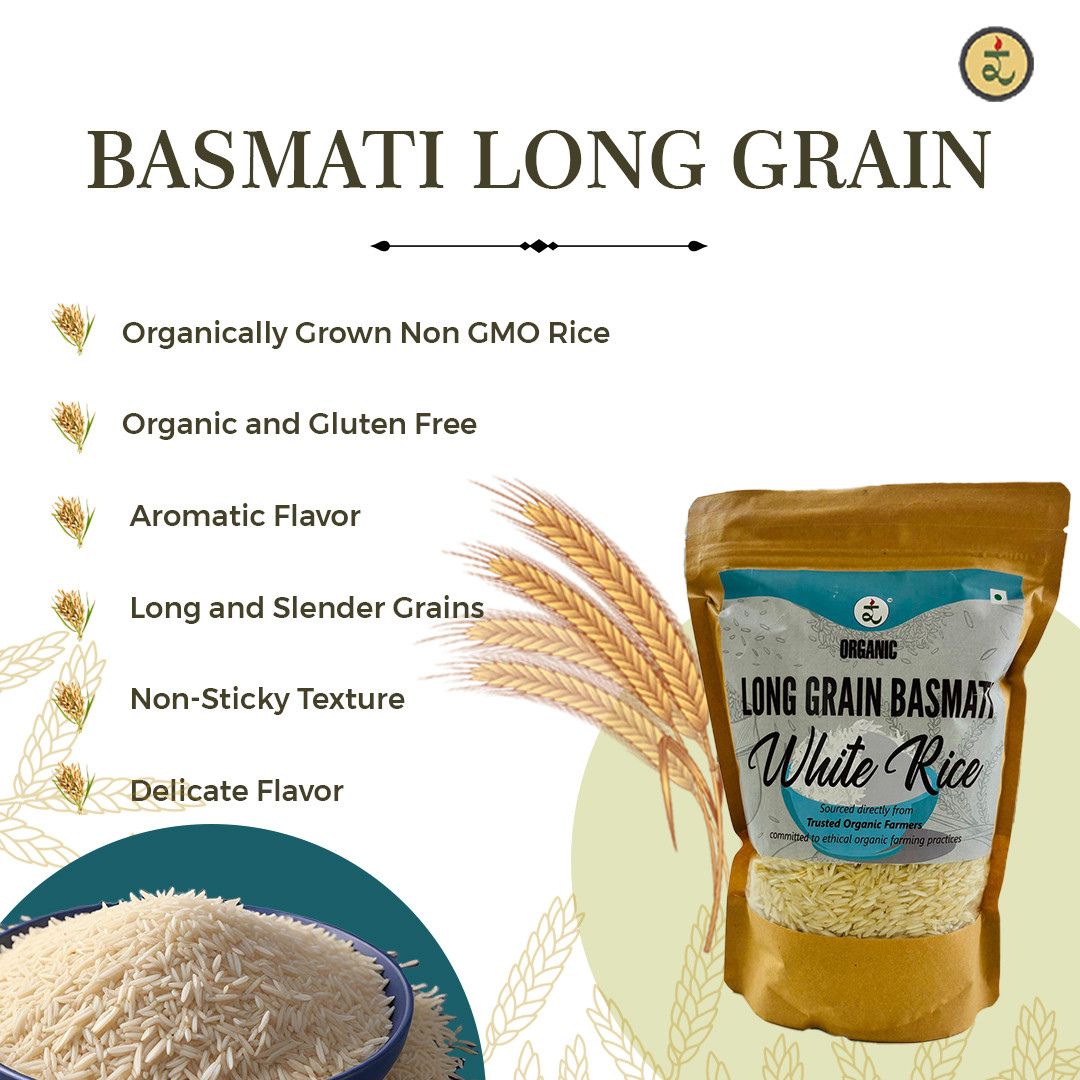 Organic White Basmati Rice (Long Grain) 1kg
