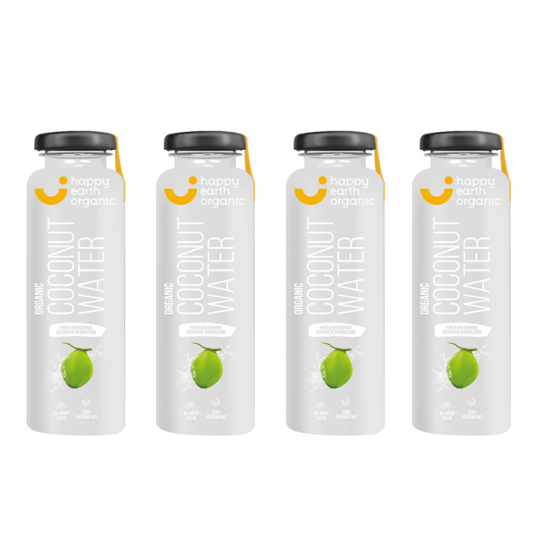 Organic Coconut Water - Glass Bottle -350ml-pack of 4