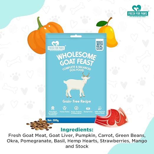 Fresh For Paws 100% Natural and Human Grade All Meal Combo Fresh Wet Dog Food Ready to Eat| Combo| Pack of 9, 300 Gram