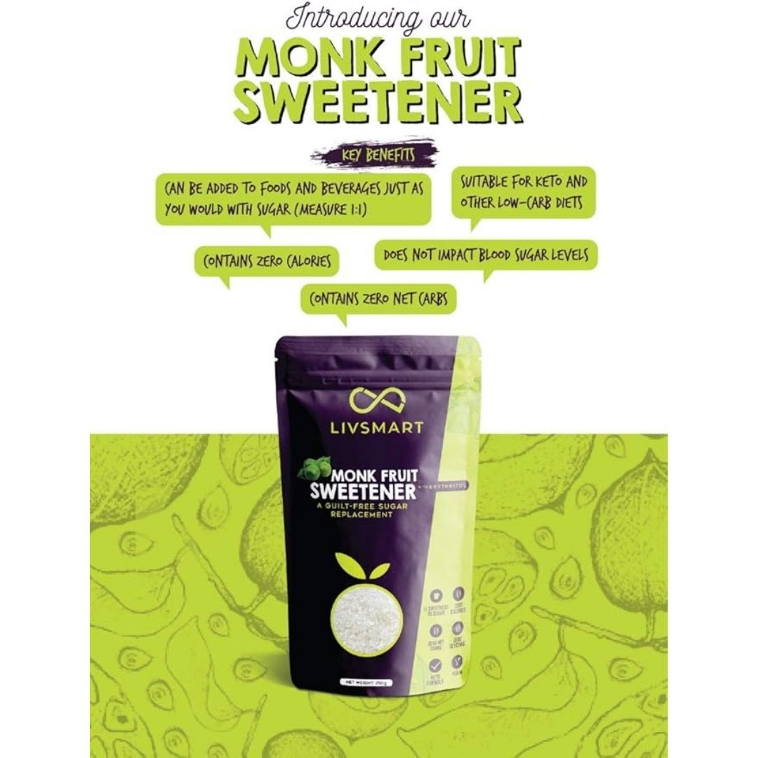 Livsmart Monk Fruit Sweetener (1:1 Sugar Replacement) 250G
