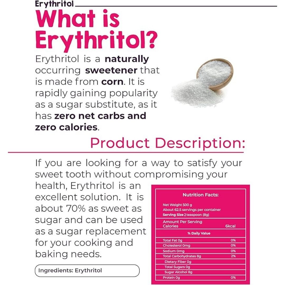Livsmart Pure Erythritol (500 grams) Sugar Free Sweetener