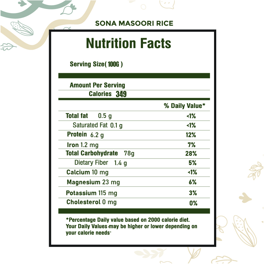 Organic White Rice Sonamasoori 3kg Bulk
