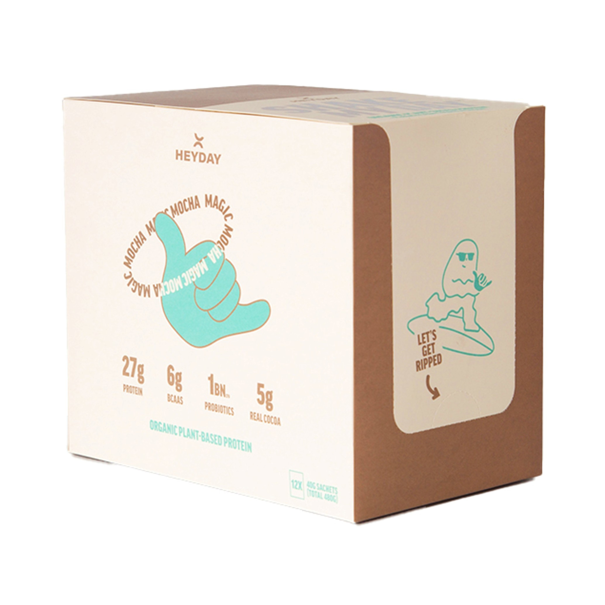 Organic Mocha Flavour Plant-Based Protein Powder Box of 12 Sachets