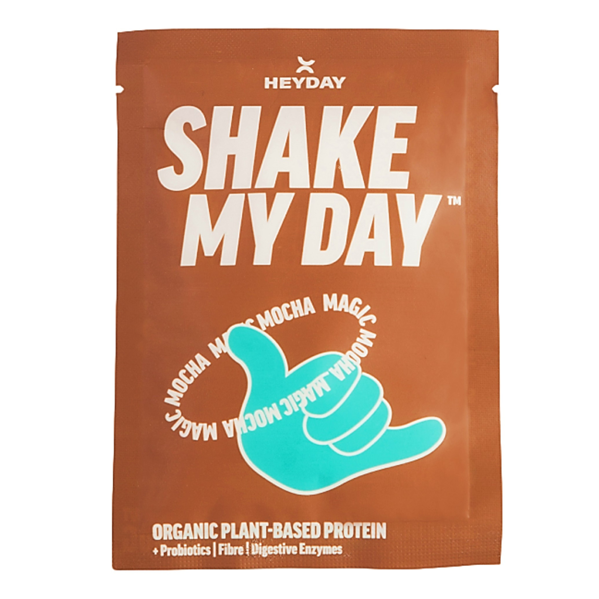 Heyday Shake My Day Organic Mocha Flavour Plant-Based Protein Powder Single Sachets 40g