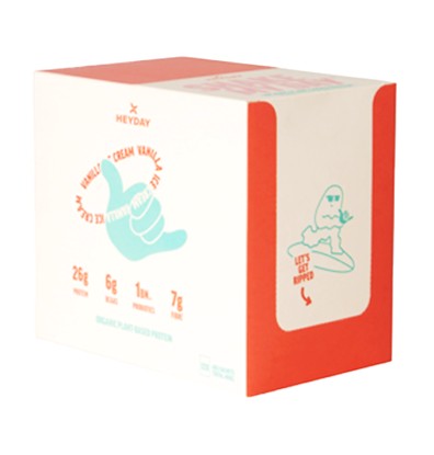 Heyday Shake My Day Organic Vanilla Flavour Plant-Based Protein Powder Box of 12 Sachets