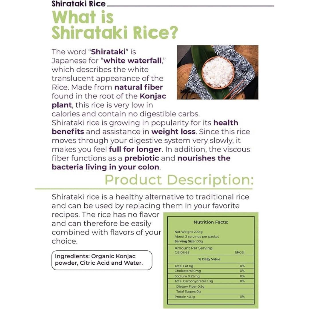Organic Shirataki (Konjac) Rice 200g